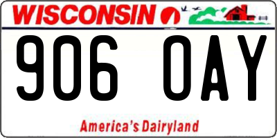 WI license plate 906OAY