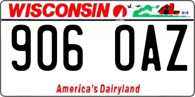 WI license plate 906OAZ