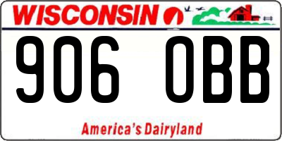 WI license plate 906OBB