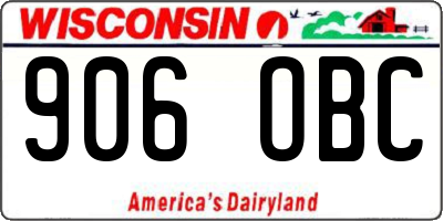 WI license plate 906OBC
