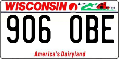 WI license plate 906OBE