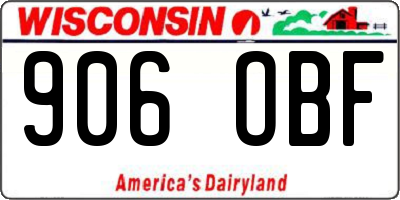 WI license plate 906OBF