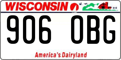 WI license plate 906OBG