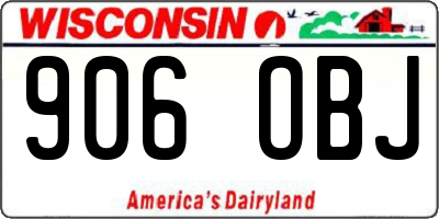 WI license plate 906OBJ