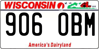 WI license plate 906OBM