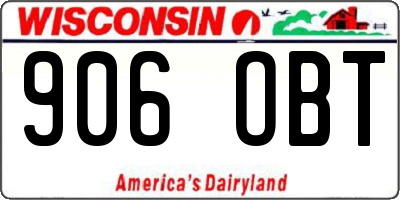 WI license plate 906OBT