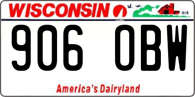 WI license plate 906OBW