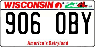 WI license plate 906OBY