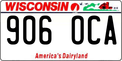 WI license plate 906OCA