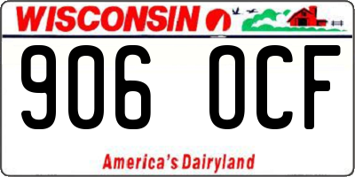WI license plate 906OCF