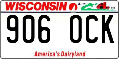 WI license plate 906OCK