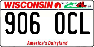 WI license plate 906OCL