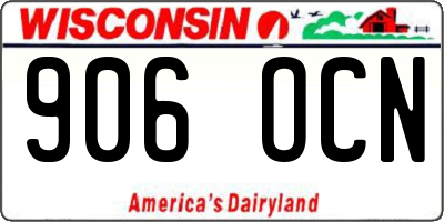 WI license plate 906OCN