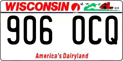 WI license plate 906OCQ