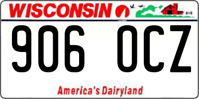 WI license plate 906OCZ