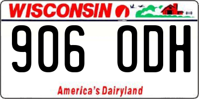 WI license plate 906ODH