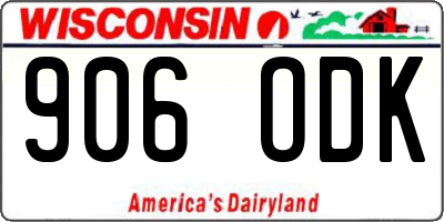 WI license plate 906ODK