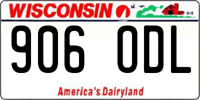 WI license plate 906ODL