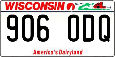 WI license plate 906ODQ