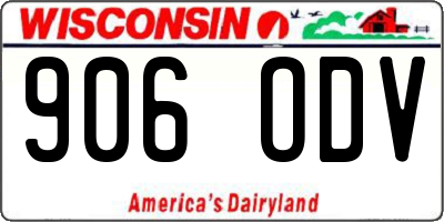 WI license plate 906ODV