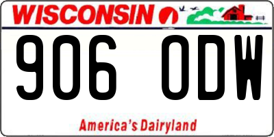 WI license plate 906ODW