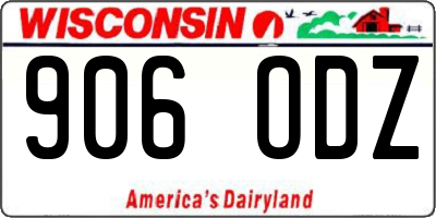 WI license plate 906ODZ