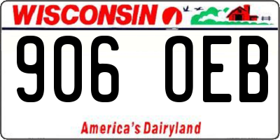 WI license plate 906OEB