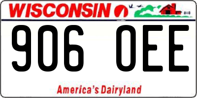 WI license plate 906OEE