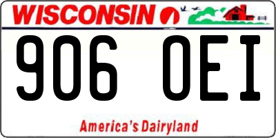 WI license plate 906OEI