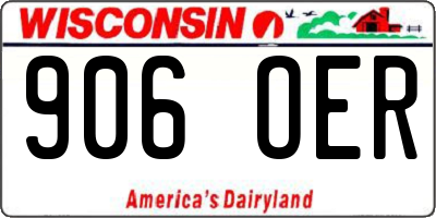 WI license plate 906OER
