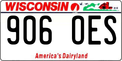 WI license plate 906OES