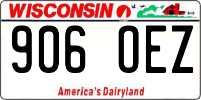 WI license plate 906OEZ