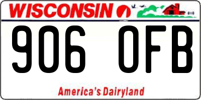 WI license plate 906OFB