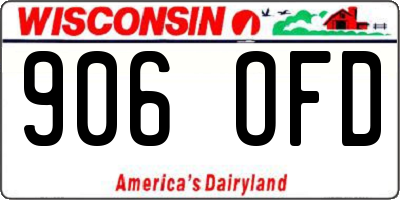 WI license plate 906OFD
