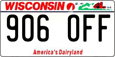 WI license plate 906OFF