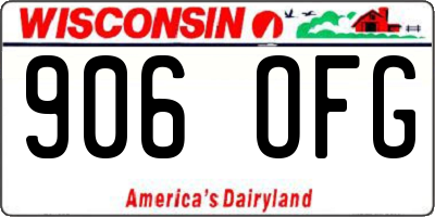 WI license plate 906OFG