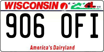 WI license plate 906OFI
