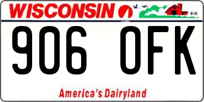 WI license plate 906OFK