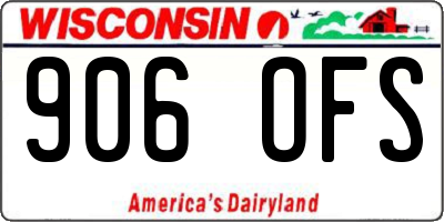 WI license plate 906OFS