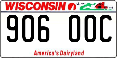 WI license plate 906OOC