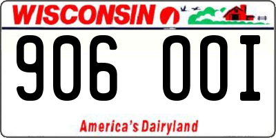 WI license plate 906OOI