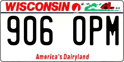 WI license plate 906OPM