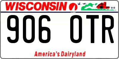 WI license plate 906OTR