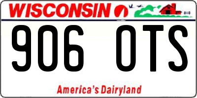 WI license plate 906OTS