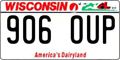 WI license plate 906OUP