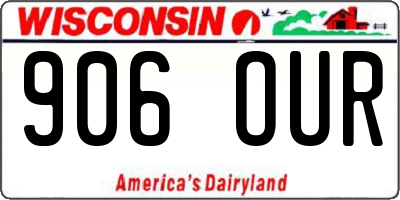 WI license plate 906OUR