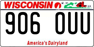 WI license plate 906OUU