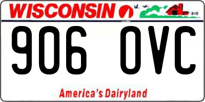 WI license plate 906OVC
