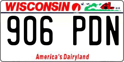 WI license plate 906PDN