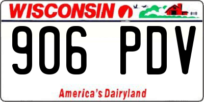 WI license plate 906PDV